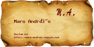 Mars András névjegykártya